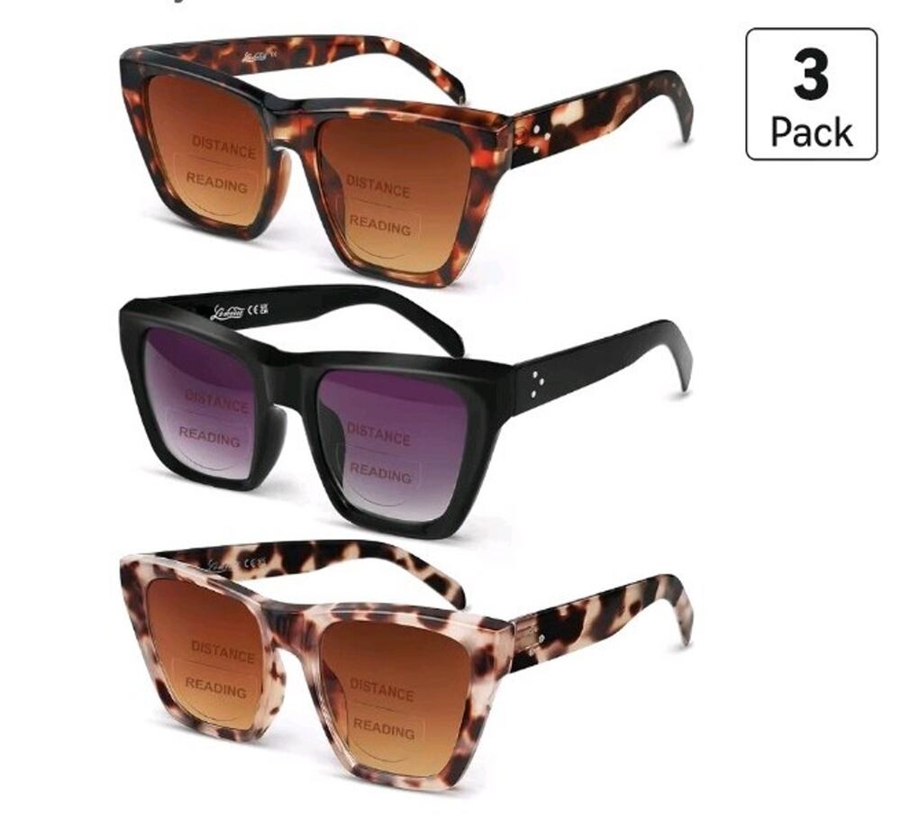 Bifocal Reading Sunglasses 3-Pack Classic Designer Sun Readers +1.75